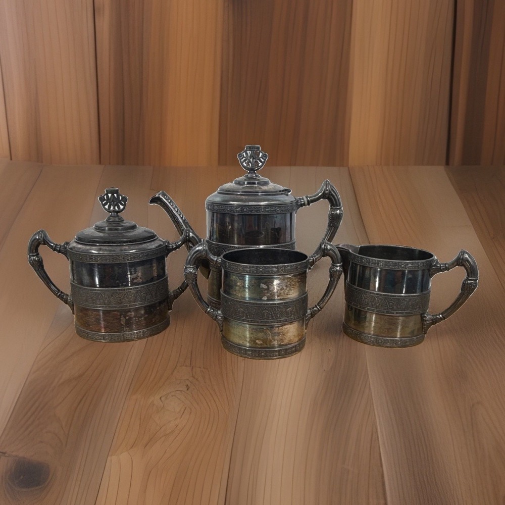 Simpson, Hall, Miller & Co. 2086 Victorian Silverplate Tea/Coffee Set 1890's
